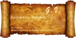 Golobics Vendel névjegykártya